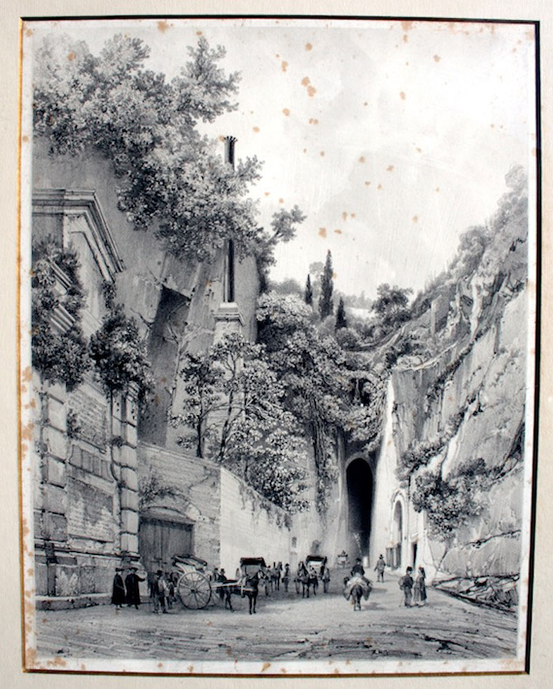Veduta dellingresso della Grotta di Pozzuoli presa dalla parte  prezzi antichi udine antichi libreria 